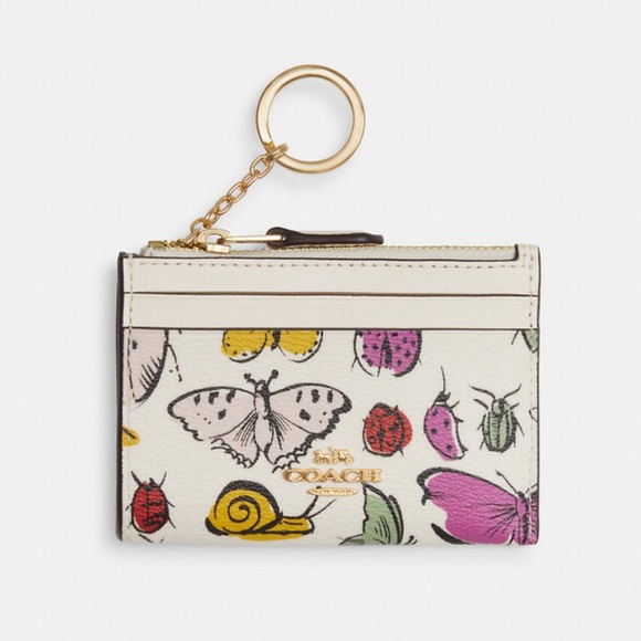 New COACH Mini Skinny ID Case w/Butterflies - Picture 1 of 6